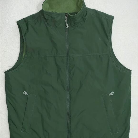 L.L. Bean Men's L Green Nylon/Fleece Zip Front Vest SUPER CLEAN - Picture 5 of 9